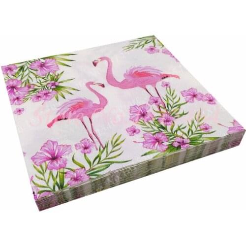 40pcs Flamingo Paper Napkin 100% Virgin Wood Tissue Paper Napkins For Home Garden Birthday/Bachelorette wedding Decoration