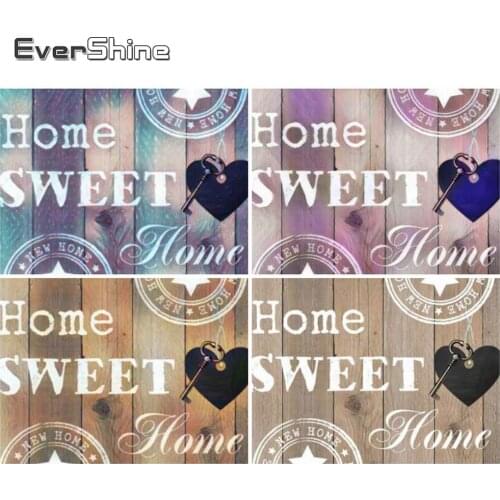 EverShine Diamond Mosaic Full Square Home Cross Stitch Kits Diamond Embroidery Landscape Picture Rhinestones Text Home Decor