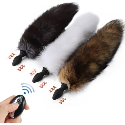 Remote shaking tail anal plug adult sex toy tail plug silicone anal butt plug sex teasing couple flirting