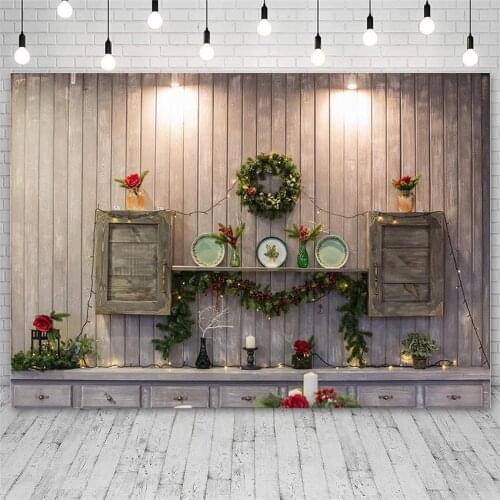 Avezano Backdrop Merry Christmas Winter Wreath Candle Flowers Photography Backgrounds For Photo Studio Photozone Photocall Decor