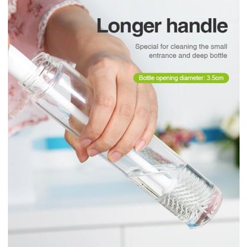 BOOMJOY Silicone Water Cup Brush Baby Bottle Brush Set Kitchen Cup Scrubber Brush For Cup Cleaner,Red