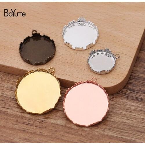 BoYuTe Custom Made (200 Pieces/Lot) Round 15MM 20MM 25MM Blank Pendant Base Tray Diy Jewelry Accessories