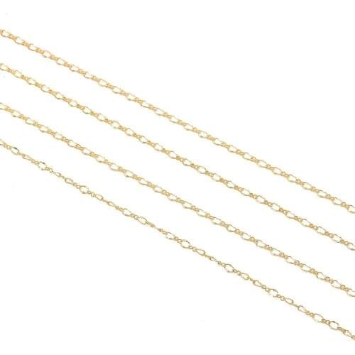 1m/lot 3mm 18K Gold Plated Link Chains Bulk Necklace Chain For DIY Bracelet Jewelry Making Anklet Accessoriess Handmade Findings