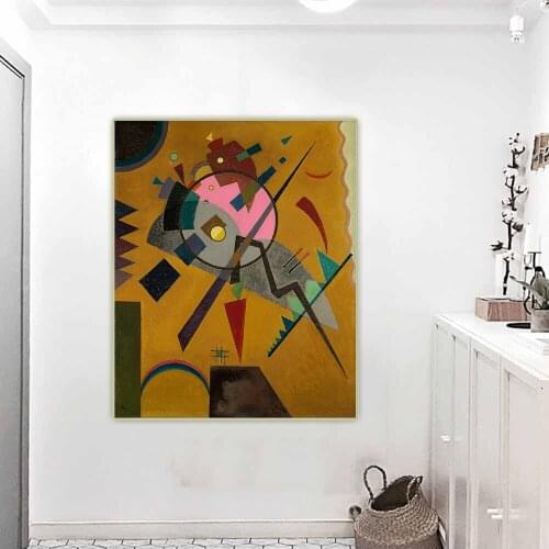 Citon Wassily Kandinsky《Rose with Gray,1924》Abstract Canvas Oil Painting Artwork Painting Background Wall Decor Home Decoration