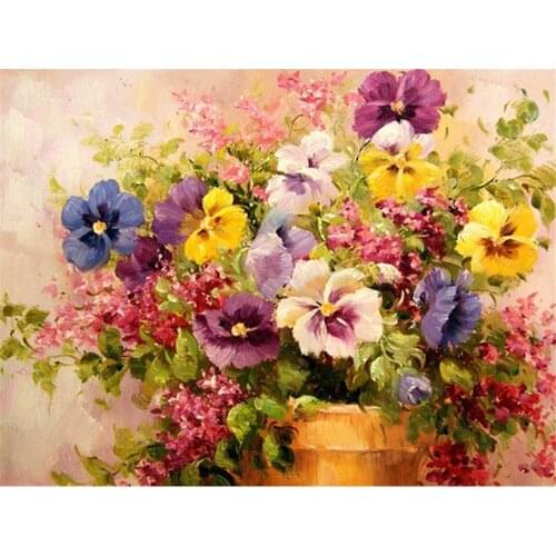 Flowers DIY 11CT Cross Stitch Embroidery Kits Craft Needlework Set Printed Canvas Cotton Thread Home Decoration On Sale Room