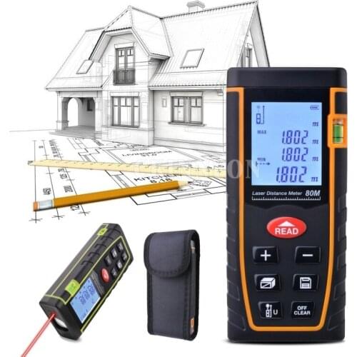 DHL 20PCS 40M/80M Digital Laser Distance Meter Handheld Rangefinder Measure Tape Diastimeter with Backlight 40M 80M