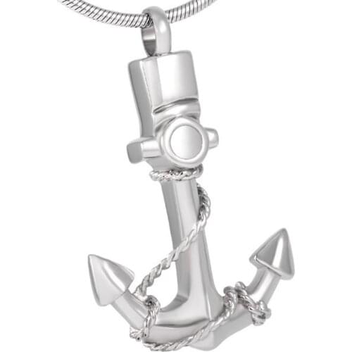 IJD8201 Anchor Urn Necklace for Ashes Pendant Locket Stainless Steel Keepsake Memorial Cremation Jewelry for Men Women