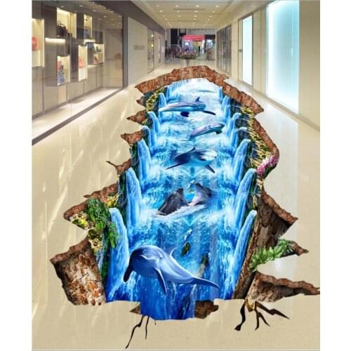 Custom any size photo HD Tree Vine 3D Flooring Self-adhesive Wall Paper 3D Floor Decoration Painting