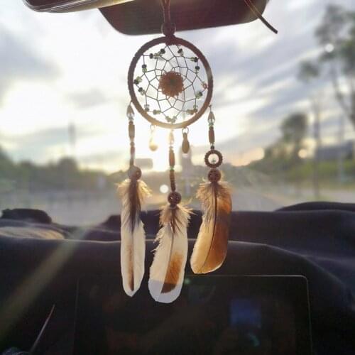 Dream Catcher Car Interior Rearview Mirror Hanging Ornaments Car Ornaments Mirror Pendants Car Styling Gift Auto Accessories