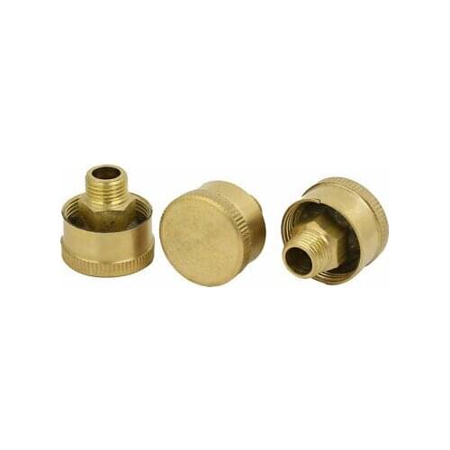 Machine Part 1/8PT Male Thread Cap Grease Oil Cup Brass Tone 3 Pcs