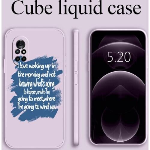 Graffiti Text Liquid Silicone Case For Huawei Nova 8 7 Pro SE 6 SE 5 Pro 5Z 5I 5Ipro 5T 4 4E Soft Phone Cover Case