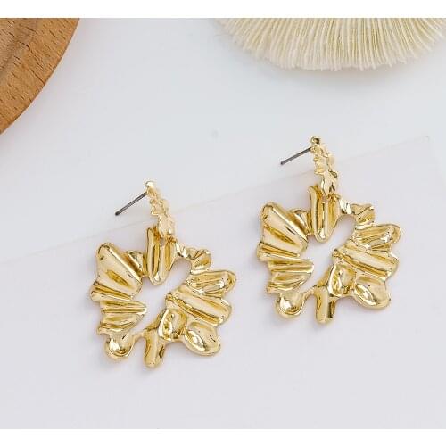 Jaeeyin 2021 New Arrivals Fashion Irregular Hammer Design Baroque Pendant Earrings Gift For Women Unusual Jewelry