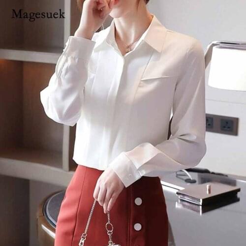 Autumn Loose Slim Blouse Women Casual Long Sleeve Chiffon White Blouse Women 2020 New Button Cardigan Womens Shirts Blusas 10669
