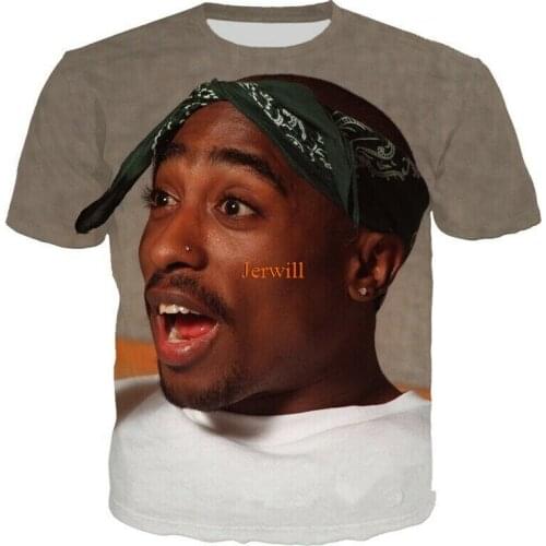 Rapper 2Pac Tupac 3D Print Casual T-Shirt Fashion Men Women Short Sleeve Tops