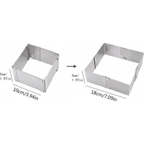Adjustable Mousse Cake Ring Baking Mold Square Shape Cookie Cutters Bakeware