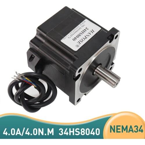 1PCS High torque 2-phase 34HS8040 step motor 4N.M 4.0A 86x80mm Nema 34 Stepper Motor for CNC Router Engraving Machine
