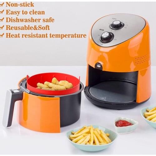 Air Fryer Silicone Pot Heat Resistant Silicone Bowl Reusable Air Fryers Oven Accessories Replacement 7.5 Inch