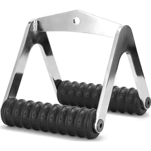 Steel Triceps Trainer Chrome Rowing Pull Down Handle Bodybuilding Arm Accessories for Training and Fitness Back Training Handle
