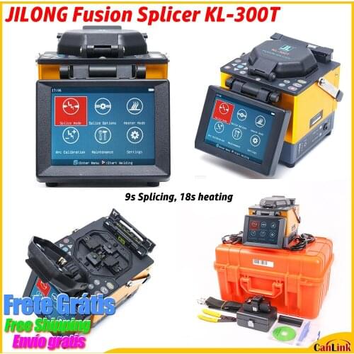 JILONG Fusion Splicer KL-300T Tool Box 9s/18s Lithium 7800mAh Core or clad aligning Fusion Splicer LCD display Single core