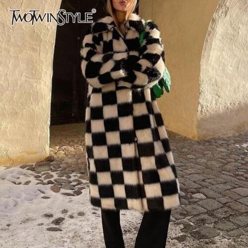 Женские модные пальто TWOTWINSTYLE China At AliExpress