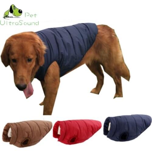 ULTRASOUND PET Warm Dog Clothes large Vest Winter Coat Button Design Windproof Pet Dogs Down Jackets for Puppy Dogs Cats Clothes