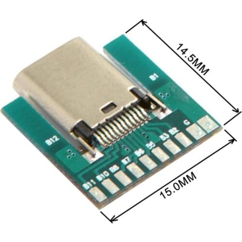 USB 3.1 Type C prise femelle connecteur Type SMT avec carte de circuit imprimé bricolage 24pin