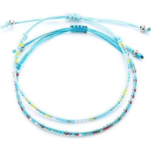 Bohemian Sead Beaded Wax Rope Handmade Braided Bracelet Woven Friendship Jewelry