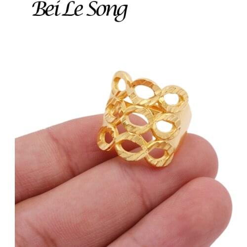 Jewellery ring Dubai 24K gold color rings for women wedding party gifts luxury resizable ring African girls accessories rings