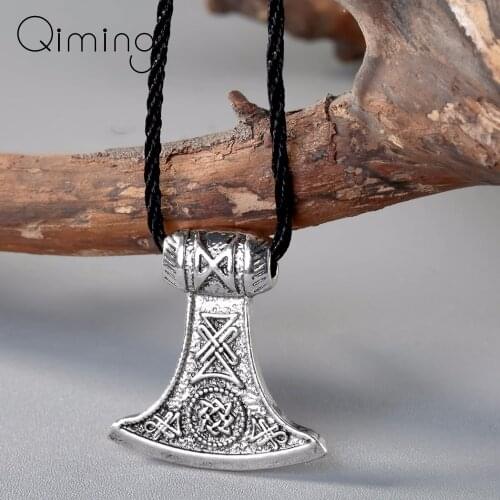 2020 Women Slavic Necklace Thors Hammer Mjolnir Pendant with Mammen Ornaments Handmade Viking Jewelry Retro fashion Necklace