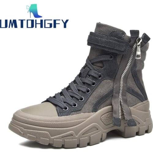 REVT 2021 Cool Girls Spring Winter High-top Shoes Marten Ankle Boots Womens Korean Sports Tooling Shoes Casual Motorcycle Boots