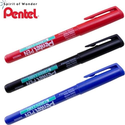 9 Pcs/Lot Japan Pentel NMS50 Industrial Marker Oily pen Marker Pen 1.0m Black/Blue/Red Colors
