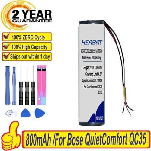 Top Brand 100% New 800mAh Battery for Bose QuietComfort QC35 & QC35 II Accumulator 3-wire Batteries + free tools