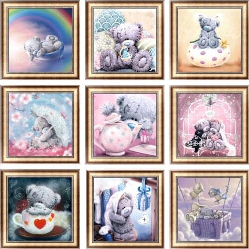Diamond Embroidery 5D Diy Diamond Painting Cartoon Patch Bear Pattern Mosaic Resin Round Diamond Home Decoration Handmake Jq321