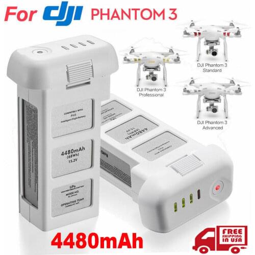 Drone Battery for DJI phantom 3 Professional/3/Standard/Advanced 15.2V 4480mAh LiPo 4S Intelligent Battery up to 23 minutes