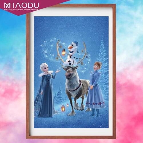 Disney 5D DIY Cartoon Diamond Painting Full Round Square/Diamond Embroidery Frozen Sister Elsa&Anna Diamond Mosaic Decor Gift