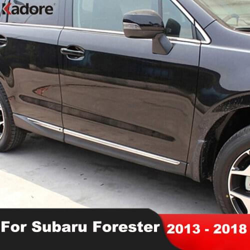 For Subaru Forester 2013 2014 ABS Chrome Side Door Body Trim Molding Strip Stream Panel Hoods Car Styling Accessories 4pcs