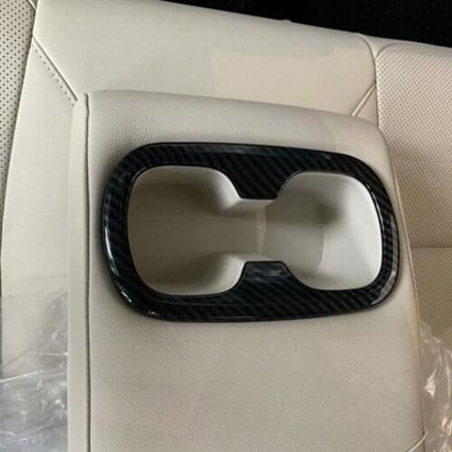 For Toyota Corolla Sedan 2019 2020 2021 ABS Matter Carbon Fiber Car Rear Seat Water Cup Holder Frame Cover Trim Accessories