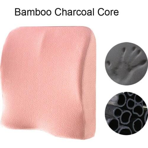Memory Cotton Back Cushion Ergonomic Lumbar Pillow Relieves Sciatica Pain Super Soft Home Office Car Seat Chair Waist Support