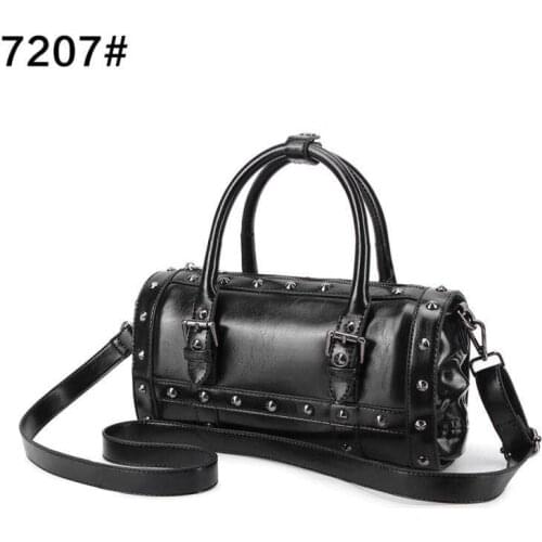 Europe and America fashion casual leather bag personality skull rivet single shoulder bag travel handbag cross-body bag