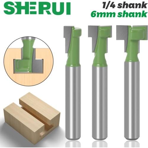 1pc 1/4 Inch 6mm shank T Slot Router Bit Hex Bolt Key Hole Keyhole Woodworking Milling Cutter End Mill