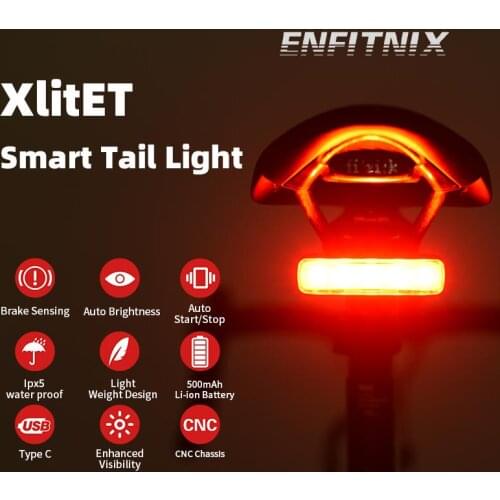 NEW XlitET Auto Start Stop Brake Sensing Flashlight For Bicycle Rear Light LED Cycling XlIte 100 CubeliteII 200 Taillight
