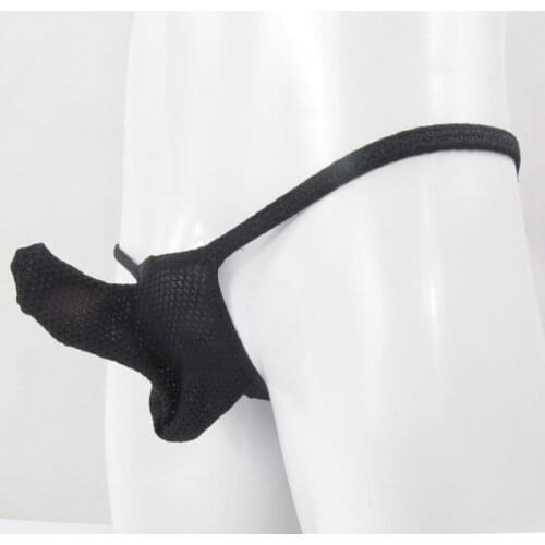 G795D Mens sexy Bulge Pouch Bikini Grape Smugglers Moderate Back Honeycomb mesh