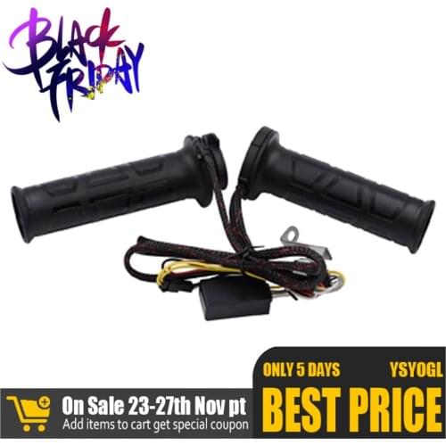 12v 12w-24w 22mm Universal Electric Heated Handle Grips Set Adjustable Temperature Motorcycle Handlebar
