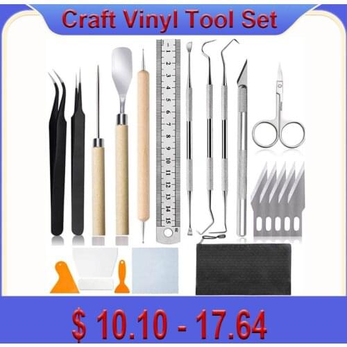 22PCS Craft Vinyl Tool Set Basic Vinyl Tool Silhouettes Cameos Lettering DIY Engraving Tools For Beginners Multifunctional 2021
