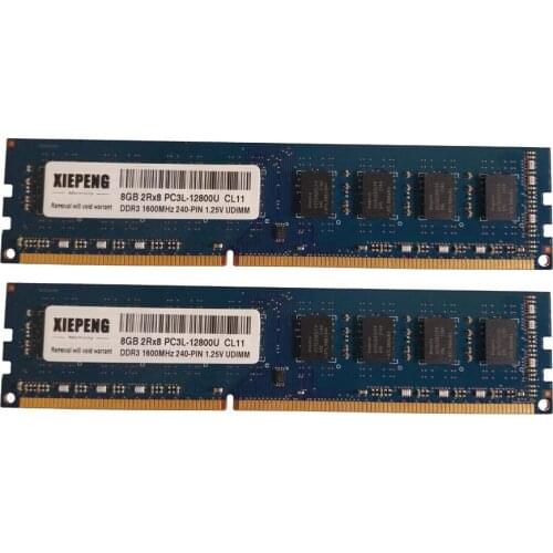 Desktop memory 8GB 2Rx8 PC3L-12800U 1600MHz DDR3 8g 1600 MHz pc3L 12800 RAM 240-PIN UDIMM
