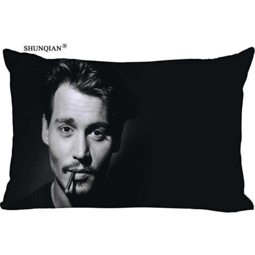Johnny Depp Pillow Case (Two sides) New arrival Custom Zippered Rectangle soft Pillow cover Home Textile