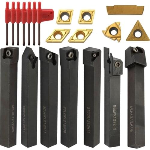 New 12Mm Solid Carbide Inserts Holder Boring Bar Dcmt Ccmt With Wrenches For Cnc Lathe Turning Tools Lathe Cutter Lathe Tools