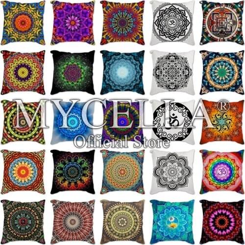 New Mandala Print Cushion Set 45*45cm Cushion Cover Linen Throw Pillow Car Home Decoration Decorative Pillowcase Pillows
