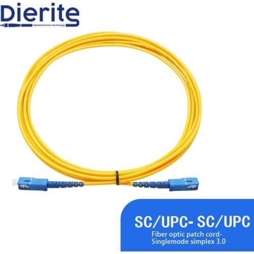 SC UPC to SC UPC Singlemode Simplex Fiber Optic Patch Cord SM 3.0mm 9/125um FTTH Fiber Patch Cord Optical Fiber Jumper 3m 10m