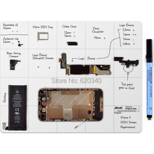 Wholesale 100pcs Magnetic Project Mat 30cm*25cm PC phone Screw Magnetic adsorption Work mat iPhone4/4S/5 Galaxy s3 s4 s5 Repairs